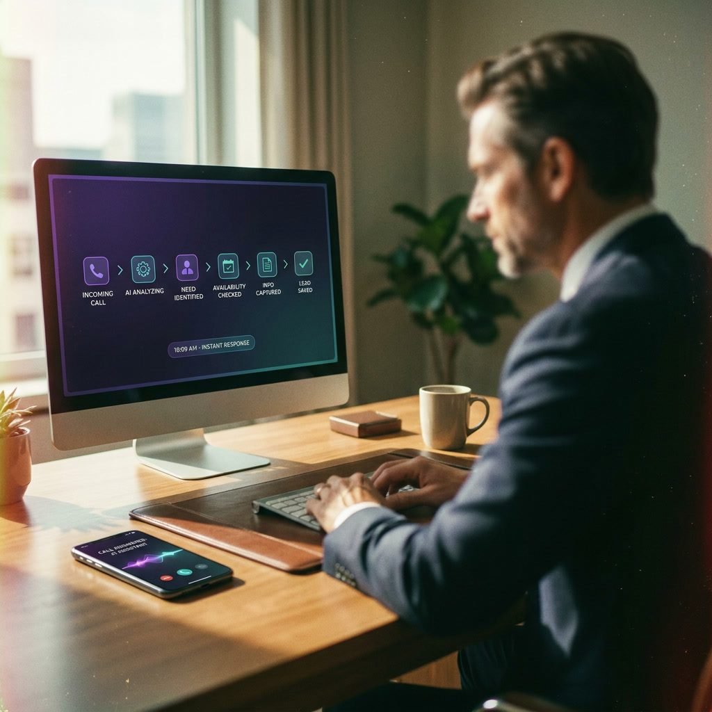 AI chat assistant capturing a qualified lead with instant notification