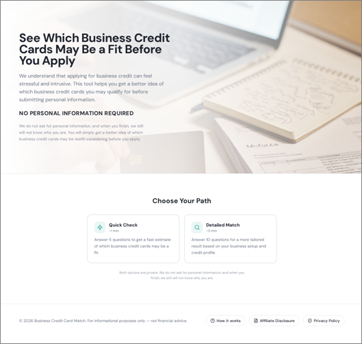 Business Credit Readiness — app screenshot